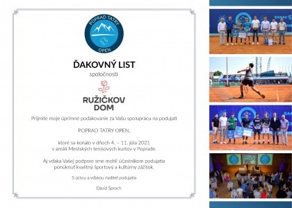 Podporili sme Poprad Tatry Open